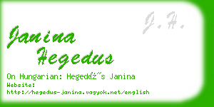 janina hegedus business card